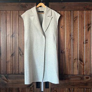 Zara Long Wool Belted Waistcoat